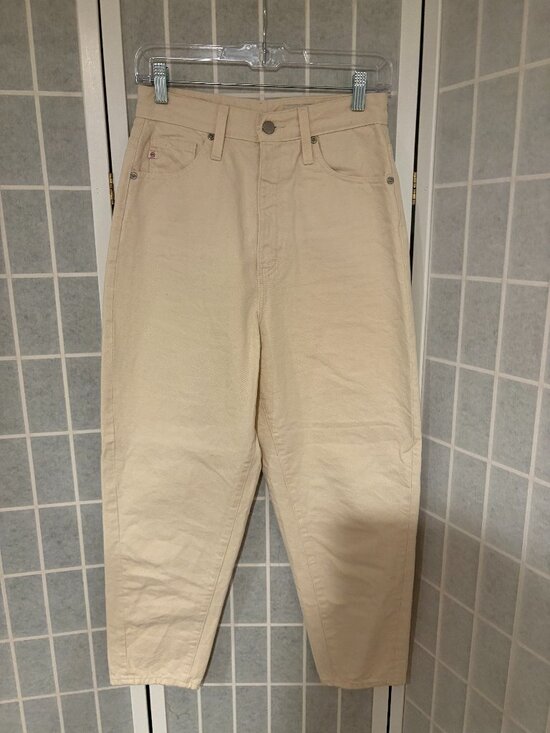 Ag Adriano Goldschmied Denim - AG Adriano Goldschmied Renn High-Rise Barrel Jeans | Cream | Size 26R